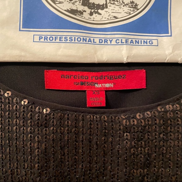 Narciso Rodriguez for Design Nation Black Tank Top, Gold Sequins, sz XS - Picture 3 of 9